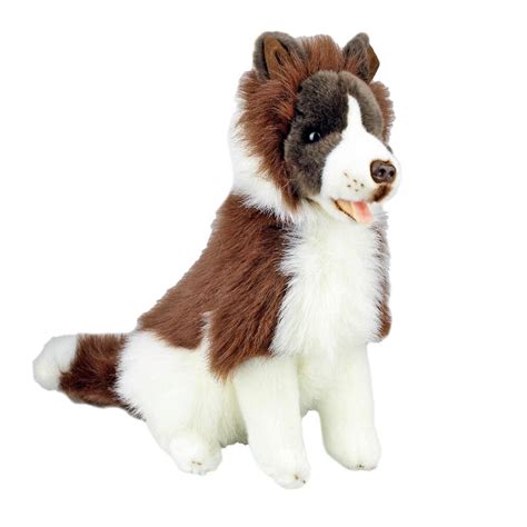 brown border collie stuffed animal.